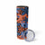 Plumeria Polynesian Pattern Skinny Tumbler Unique Fantasy Orange Blue