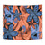Plumeria Polynesian Pattern Tapestry Unique Fantasy Orange Blue