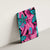 Plumeria Polynesian Pattern Canvas Wall Art Unique Fantasy Pink Teal