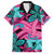 Plumeria Polynesian Pattern Hawaiian Shirt Unique Fantasy Pink Teal