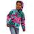 Plumeria Polynesian Pattern Kid Hoodie Unique Fantasy Pink Teal