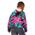 Plumeria Polynesian Pattern Kid Hoodie Unique Fantasy Pink Teal