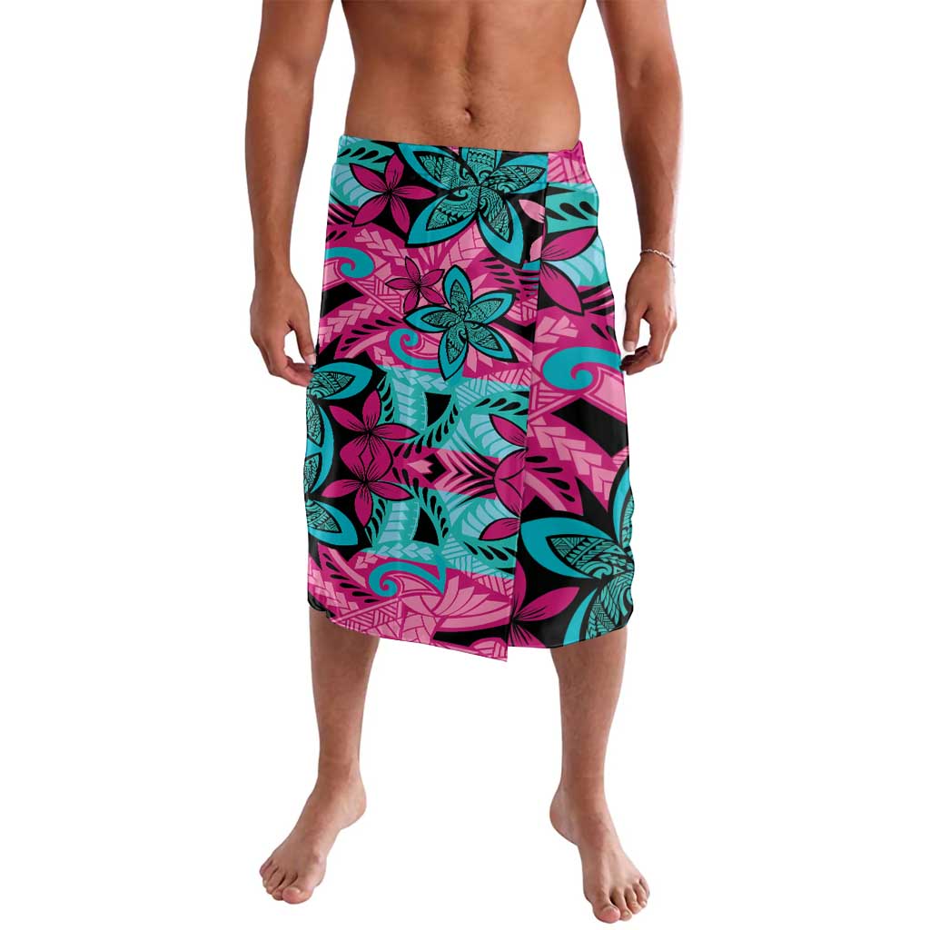 Plumeria Polynesian Pattern Lavalava Unique Fantasy Pink Teal