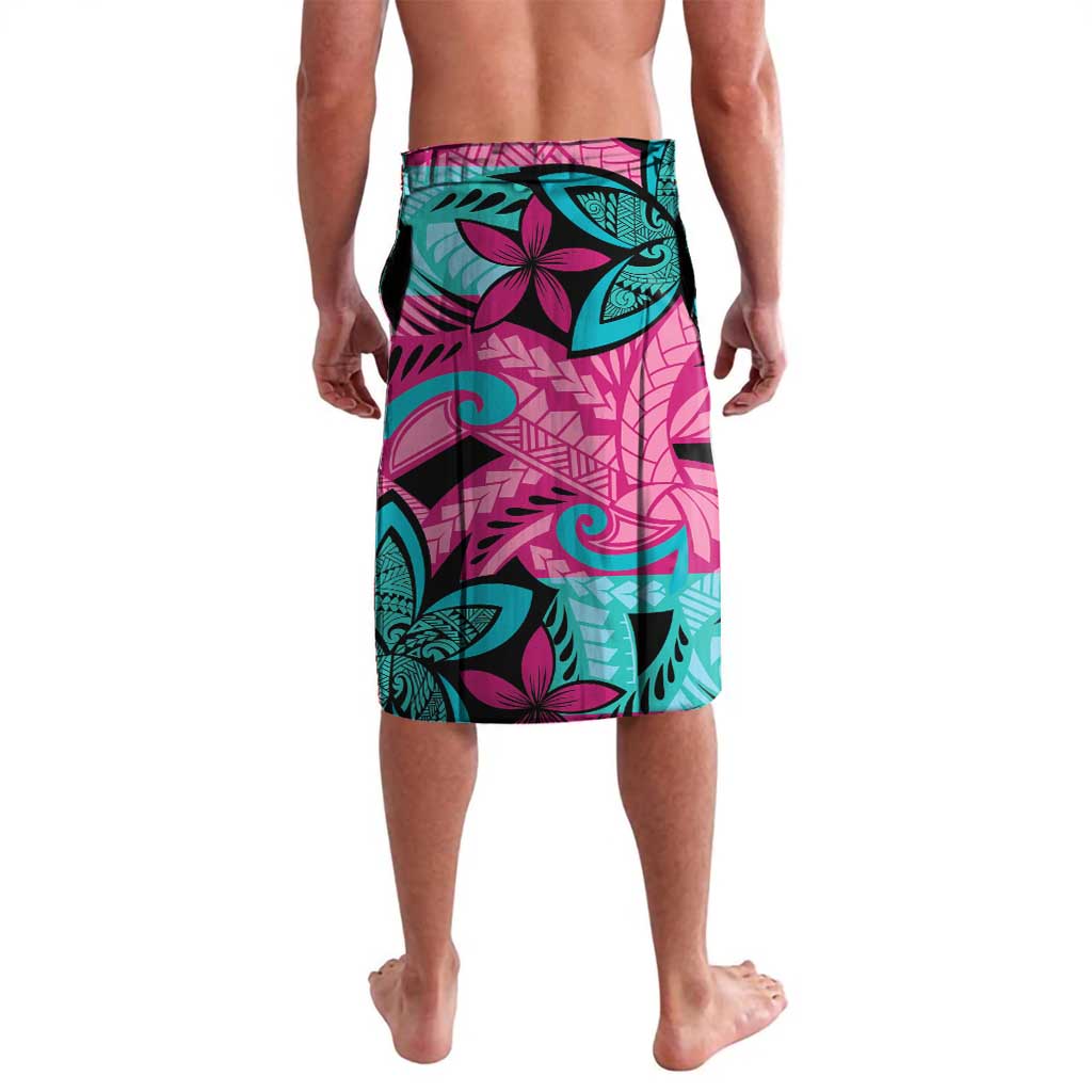 Plumeria Polynesian Pattern Lavalava Unique Fantasy Pink Teal