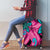 Plumeria Polynesian Pattern Luggage Cover Unique Fantasy Pink Teal