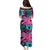 Plumeria Polynesian Pattern Puletasi Unique Fantasy Pink Teal