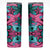 Plumeria Polynesian Pattern Skinny Tumbler Unique Fantasy Pink Teal