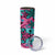 Plumeria Polynesian Pattern Skinny Tumbler Unique Fantasy Pink Teal
