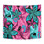 Plumeria Polynesian Pattern Tapestry Unique Fantasy Pink Teal