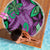 Plumeria Polynesian Pattern Beach Blanket Unique Fantasy Purple Green