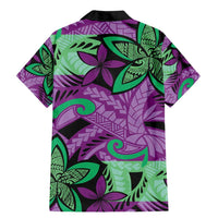 Plumeria Polynesian Pattern Family Matching Mermaid Dress and Hawaiian Shirt Unique Fantasy Purple Green LT01 - Polynesian Pride