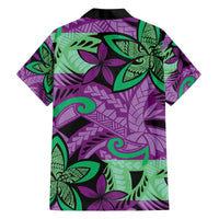 Plumeria Polynesian Pattern Family Matching Off The Shoulder Long Sleeve Dress and Hawaiian Shirt Unique Fantasy Purple Green LT01 - Polynesian Pride