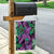 Plumeria Polynesian Pattern Garden Flag Unique Fantasy Purple Green