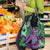 Plumeria Polynesian Pattern Grocery Bag Unique Fantasy Purple Green