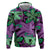 Plumeria Polynesian Pattern Hoodie Unique Fantasy Purple Green