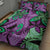 Plumeria Polynesian Pattern Quilt Bed Set Unique Fantasy Purple Green