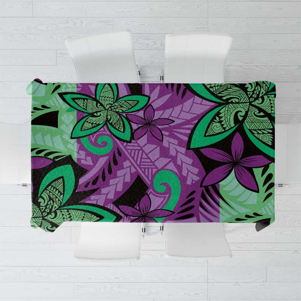 Plumeria Polynesian Pattern Tablecloth Unique Fantasy Purple Green LT01 Purple - Polynesian Pride