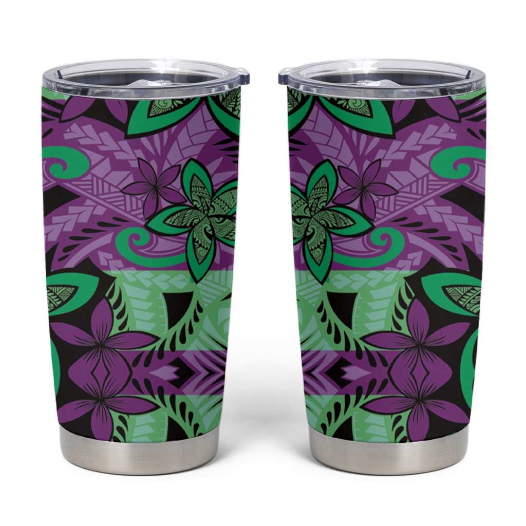 Plumeria Polynesian Pattern Tumbler Cup Unique Fantasy Purple Green LT01 Purple - Polynesian Pride