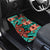 Plumeria Polynesian Pattern Car Mats Unique Fantasy Teal Orange