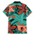 Plumeria Polynesian Pattern Family Matching Off Shoulder Short Dress and Hawaiian Shirt Unique Fantasy Teal Orange