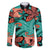 Plumeria Polynesian Pattern Family Matching Short Sleeve Bodycon Dress and Hawaiian Shirt Unique Fantasy Teal Orange