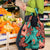 Plumeria Polynesian Pattern Grocery Bag Unique Fantasy Teal Orange