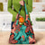 Plumeria Polynesian Pattern Grocery Bag Unique Fantasy Teal Orange