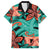 Plumeria Polynesian Pattern Hawaiian Shirt Unique Fantasy Teal Orange