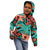 Plumeria Polynesian Pattern Kid Hoodie Unique Fantasy Teal Orange