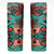 Plumeria Polynesian Pattern Skinny Tumbler Unique Fantasy Teal Orange