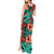 Plumeria Polynesian Pattern Tank Maxi Dress Unique Fantasy Teal Orange