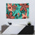 Plumeria Polynesian Pattern Tapestry Unique Fantasy Teal Orange