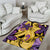 Plumeria Polynesian Pattern Area Rug Unique Fantasy Yellow Purple