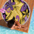 Plumeria Polynesian Pattern Beach Blanket Unique Fantasy Yellow Purple