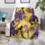Plumeria Polynesian Pattern Blanket Unique Fantasy Yellow Purple