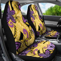 Plumeria Polynesian Pattern Car Seat Cover Unique Fantasy Yellow Purple LT01 - Polynesian Pride