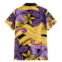 Plumeria Polynesian Pattern Family Matching Mermaid Dress and Hawaiian Shirt Unique Fantasy Yellow Purple LT01 - Polynesian Pride