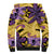 Plumeria Polynesian Pattern Sherpa Hoodie Unique Fantasy Yellow Purple