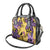Plumeria Polynesian Pattern Shoulder Handbag Unique Fantasy Yellow Purple