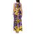 Plumeria Polynesian Pattern Tank Maxi Dress Unique Fantasy Yellow Purple