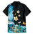 Blue Grunge Polynesian Pattern Hawaiian Shirt Plumeria Floral