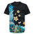 Blue Grunge Polynesian Pattern Rugby Jersey Plumeria Floral
