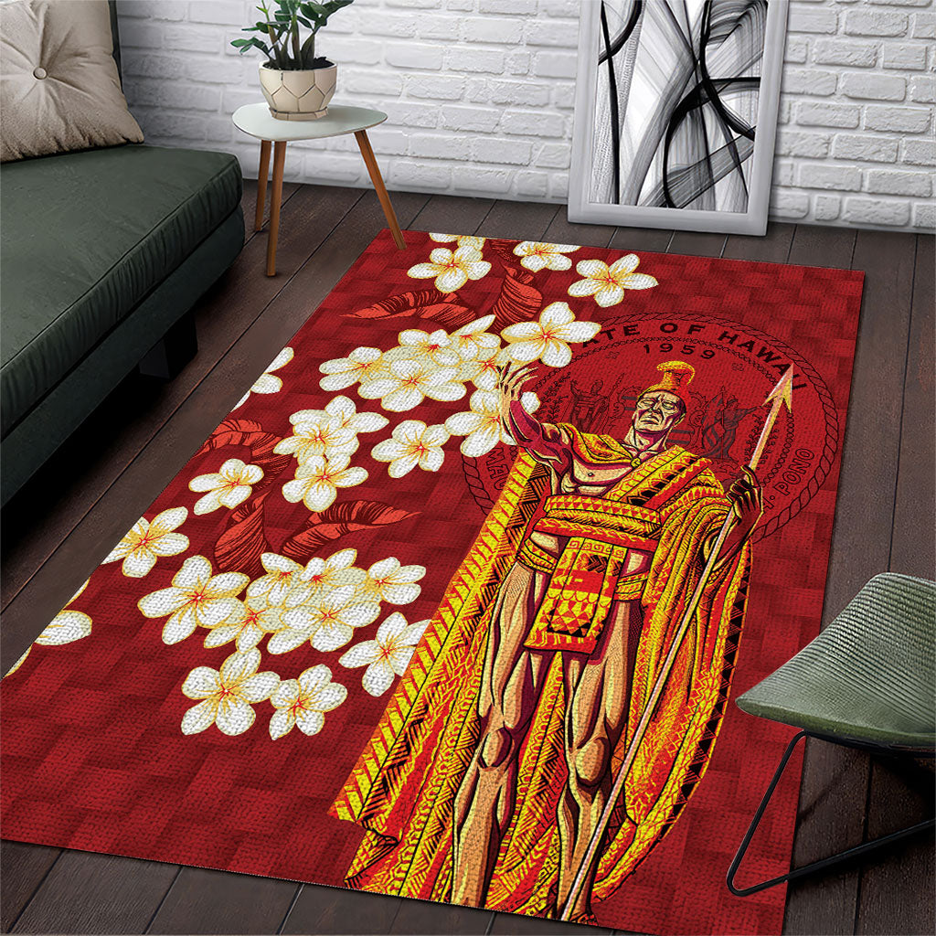Hawaii King Kamehameha Area Rug Plumeria Lauhala Pattern