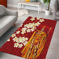 Hawaii King Kamehameha Area Rug Plumeria Lauhala Pattern