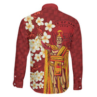 Hawaii King Kamehameha Family Matching Tank Maxi Dress and Hawaiian Shirt Plumeria Lauhala Pattern LT01 - Polynesian Pride
