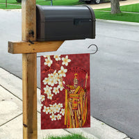 Hawaii King Kamehameha Garden Flag Plumeria Lauhala Pattern
