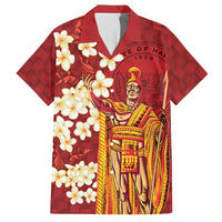 Hawaii King Kamehameha Hawaiian Shirt Plumeria Lauhala Pattern