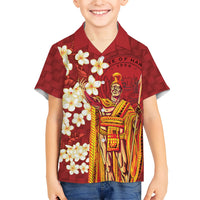 Hawaii King Kamehameha Hawaiian Shirt Plumeria Lauhala Pattern