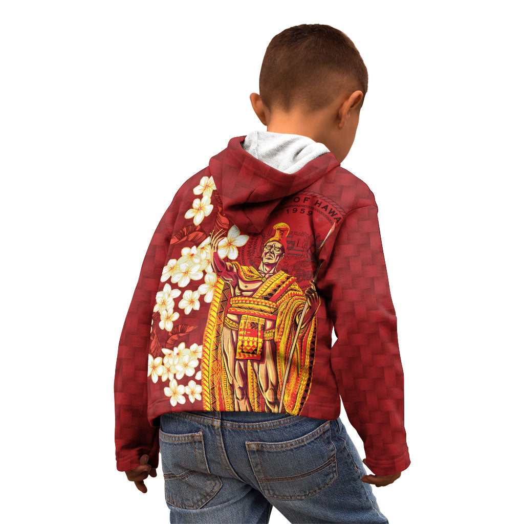 Hawaii King Kamehameha Kid Hoodie Plumeria Lauhala Pattern