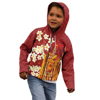 Hawaii King Kamehameha Kid Hoodie Plumeria Lauhala Pattern